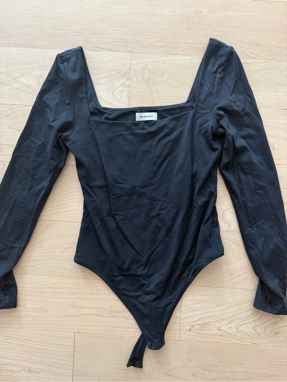 Babaton Black Long-Sleeve Square Neck Kids Bodysuit